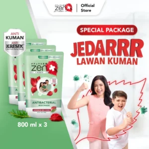 Zen Antibacterial Body Wash Shiso & Tea Tree Refill 800ml isi 3pcs