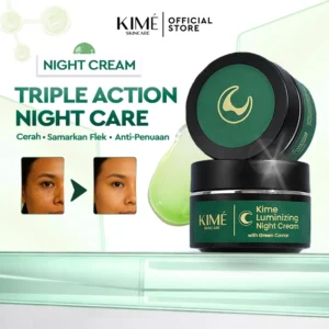 KIME Luminizing Night Cream – Anti Aging Moisturizer Face Brightening Night Cream for Sensitive Skin