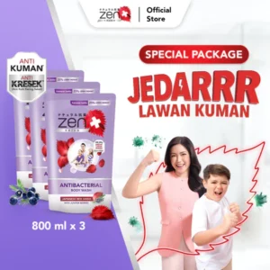Zen Antibacterial Body Wash Shiso & Juniper Berries Refill 800ml isi 3 pcs