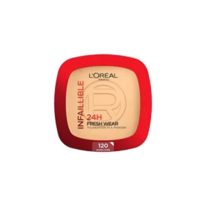L'Oreal Paris Infallible 24h Fresh Wear Powder Foundation High Coverage, Fresh and Matte Finish Makeup - 9gr