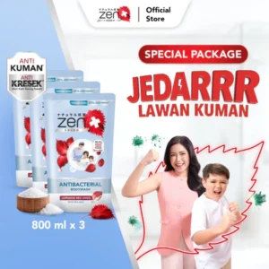Zen Antibacterial Body Wash Shiso & Seasalt Refill 800ml isi 3pcs