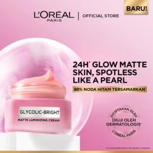 [NEW] L'Oreal Paris Glycolic Bright Matte Luminizing Cream (Moisturizer Anti-Dark Spot Brightening Brightening Glowing Acne Scars