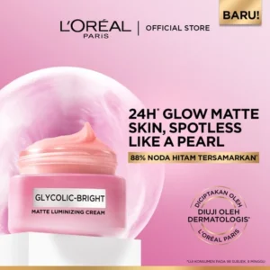 [NEW] L'Oreal Paris Glycolic Bright Matte Luminizing Cream (Moisturizer Anti-Dark Spot Brightening Brighten Glowing Acne Scars