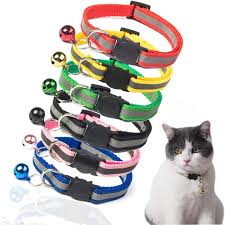 Cat Collar Adjustable Reflective Dog Collar Bell Animal Collar