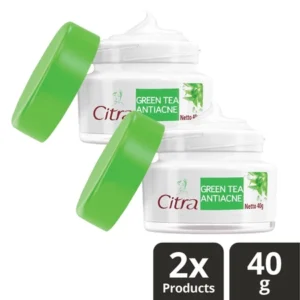 Citra Moisturizer Facial Cream - Anti Acne Green Tea 5X Spot Reduction 40Gx2