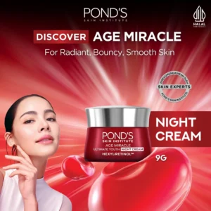 Pond's Age Miracle Hexyl Retinol Niacinamide Night Cream 9g (Brightens skin in 7 days with 10x the best anti-aging power)