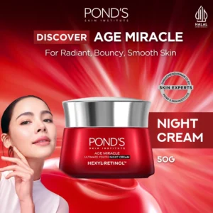 Pond's Age Miracle Hexyl Retinol Niacinamide Night Cream 50gr (Brightens Skin in 7 Days with 10x the Power of Best Anti-Aging)