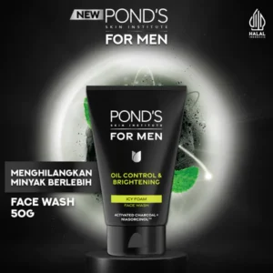 POND'S Skin Institute for Men Oil Control & Brightening ICY FOAM 50g - Men's Facial Wash Fights Acne and Controls Excess Oil