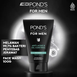 POND'S Skin Institute for Men Anti Acne & Oil Control ICY FOAM 100g - Men's Facial Wash Against Acne & Excess Oil