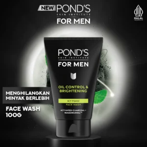 POND'S Skin Institute for Men Oil Control & Brightening ICY FOAM 100g - Men's Facial Wash Fights Acne and Controls Excess Oil