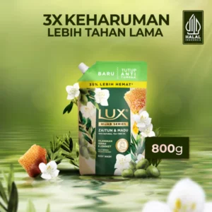 Lux Hijab Series Body Wash Liquid Shower Soap Olive Honey Pouch Refill 800g