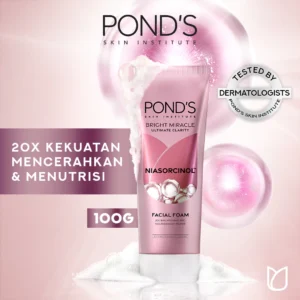 Pond's Bright Miracle Ultimate Clarity Niasorcinol Facial Foam 100g 20x brightening & nourishing power