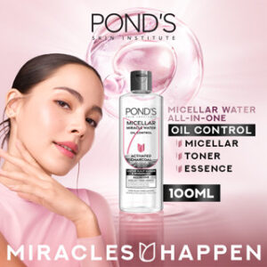 POND'S Micellar Water for Acne-Prone and Oily Skin, Vitamin & Charcoal 100 ml