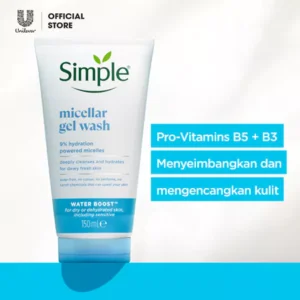 Simple Waterboost Micellar Facial Gel Wash 150 ml - No Harsh Chemicals