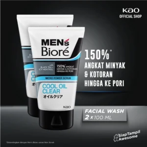 Men's Biore Scrub Facial Wash Cool Oil Clear