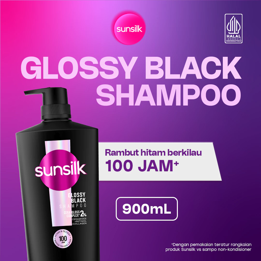 SUNSILK SHP GLOSSYBLACK 6X900ML