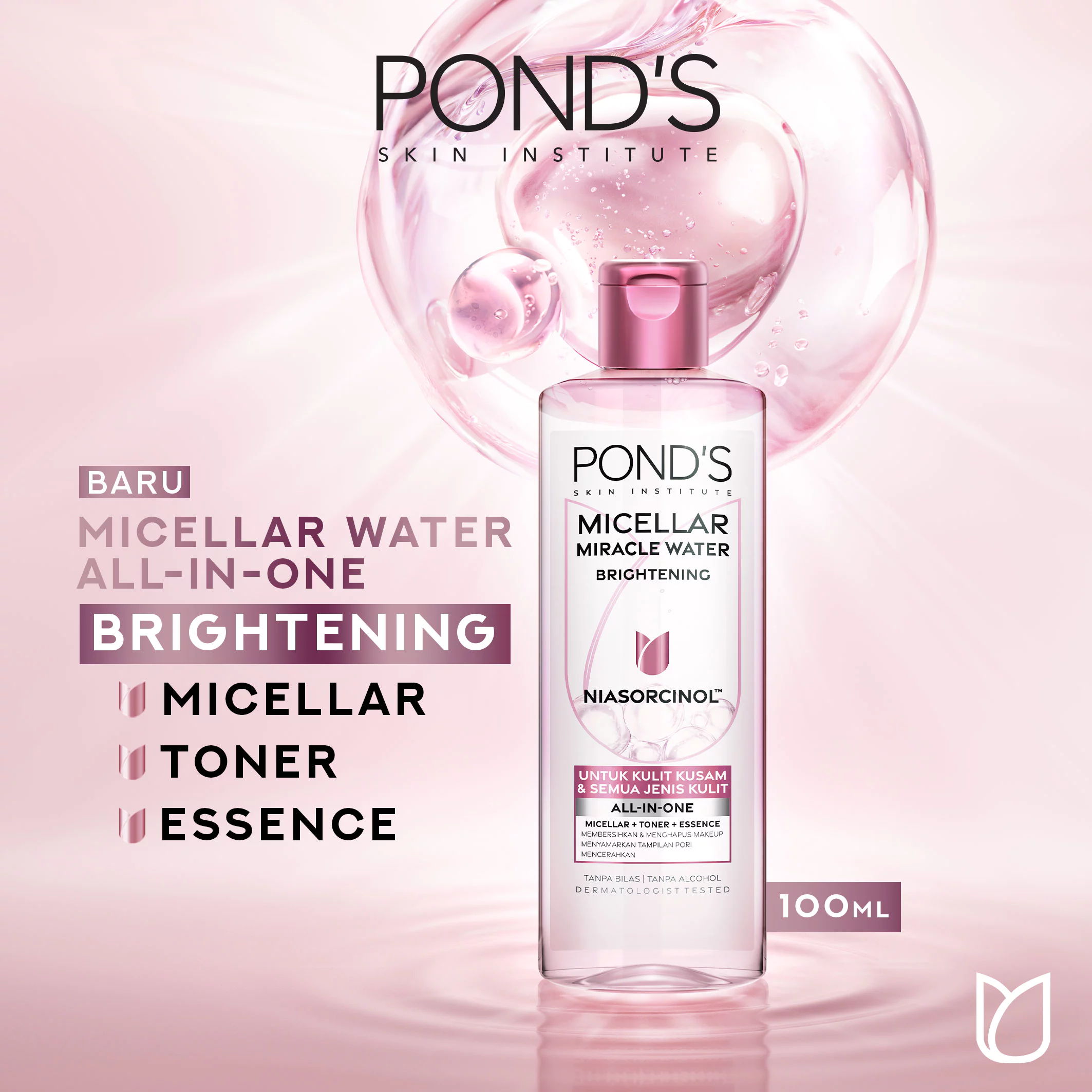 PONDS BRIGHTENING MCLR WATER 4X3X100ML